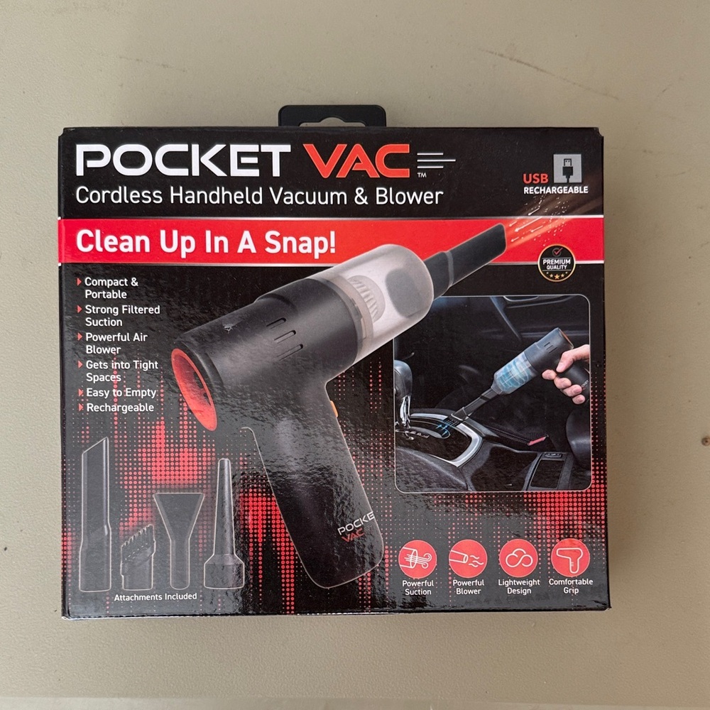 Pocket Vac Cordless Handheld Vacuum & Blower